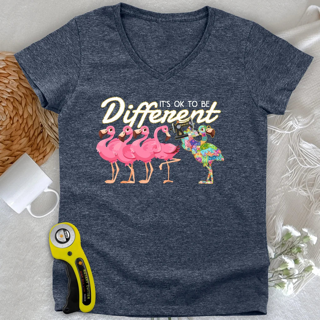 Stand Out Flamingo Lady V-neck