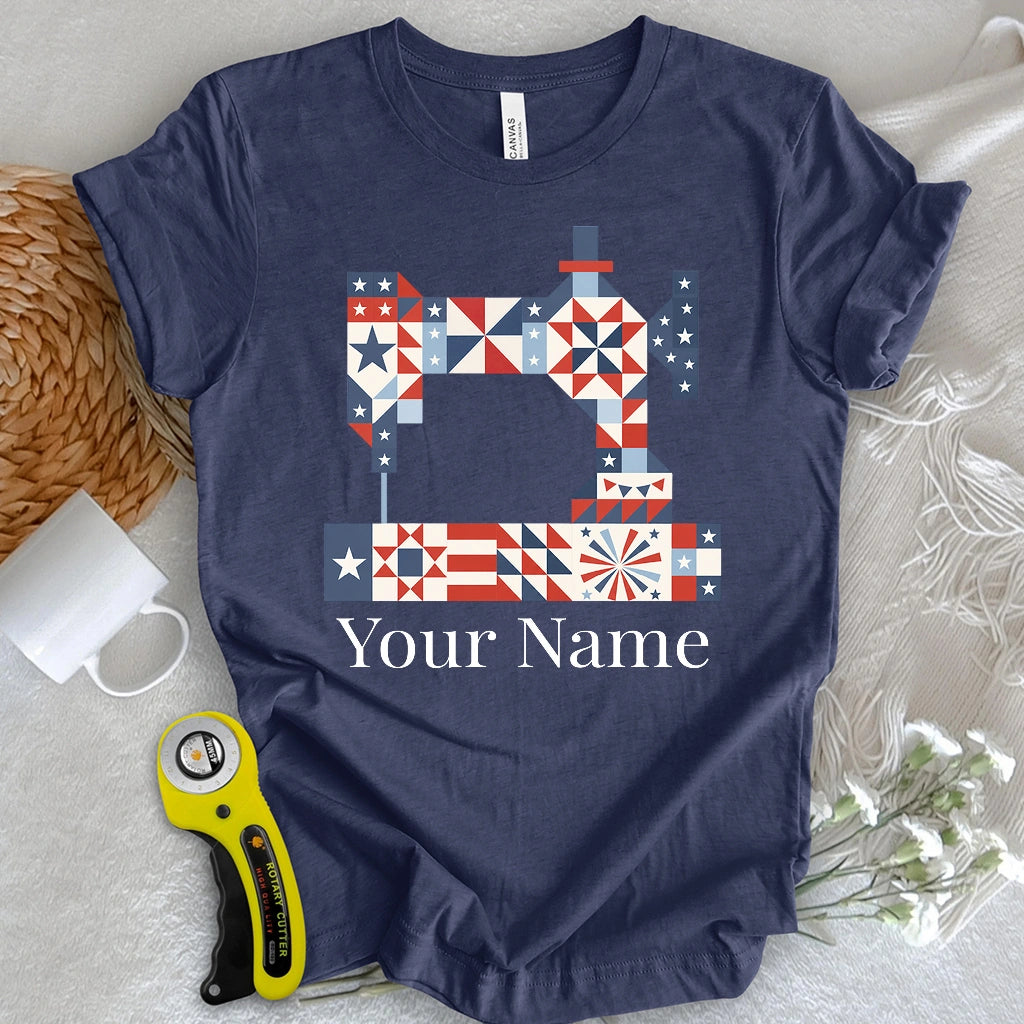 "Custom Name" Stars & Stitches Sewing T-shirt