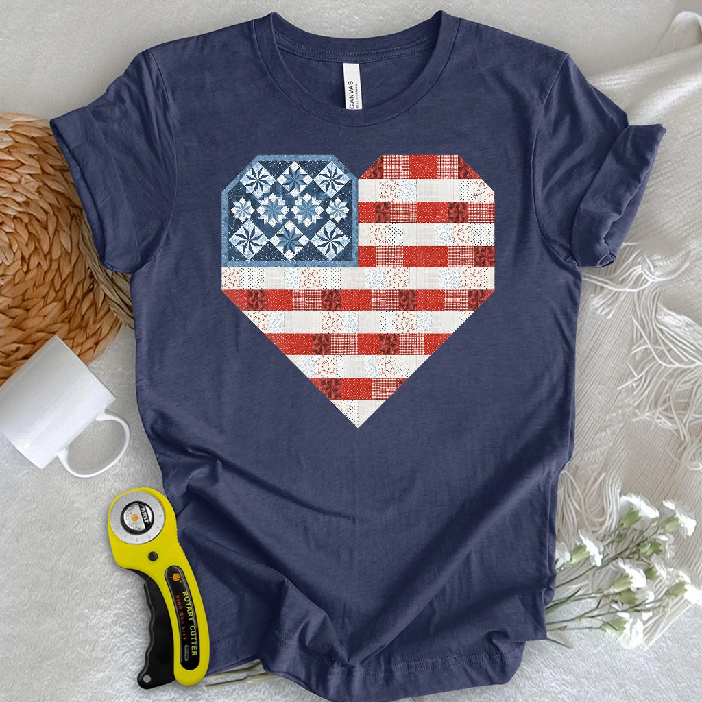 Stars & Stripes Patchwork Heart T-shirt