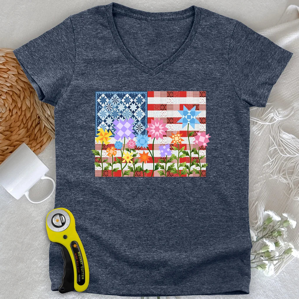 Stars, Stripes & Stitches Lady V-neck