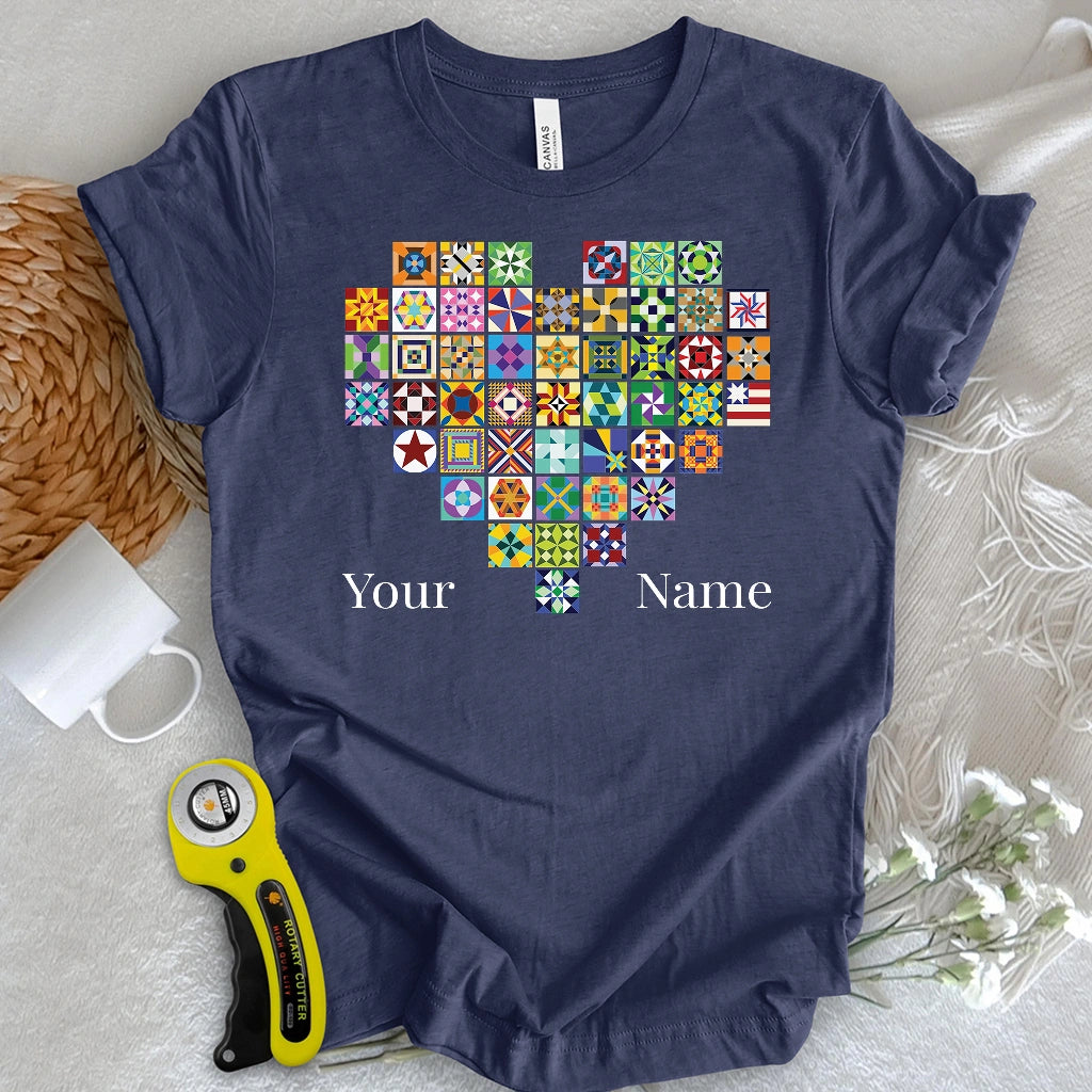 "Custom Name" States of quilt T-shirt