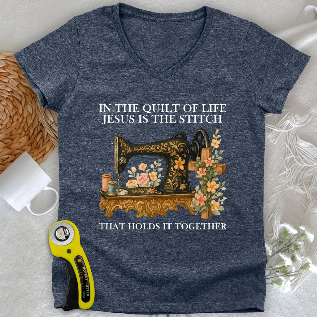 Stitched In Faith Lady V-neck