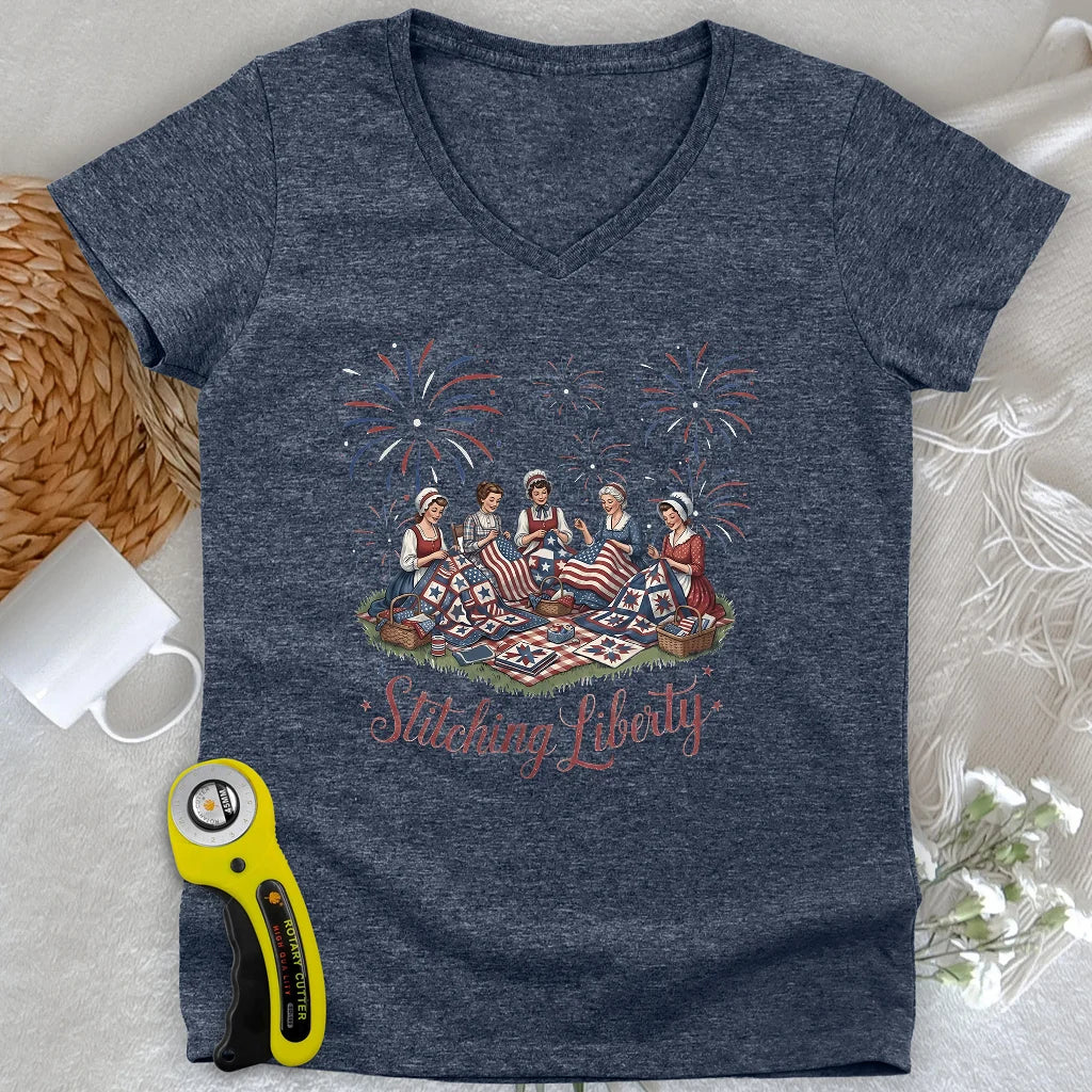 Stitching Liberty Lady V-neck
