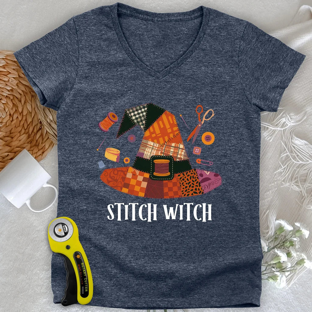 Stitchy Witch Lady V-neck