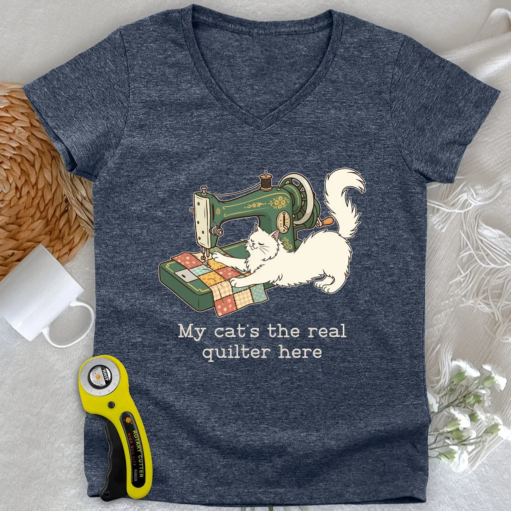 The Purrfect Seamstress Lady V-neck