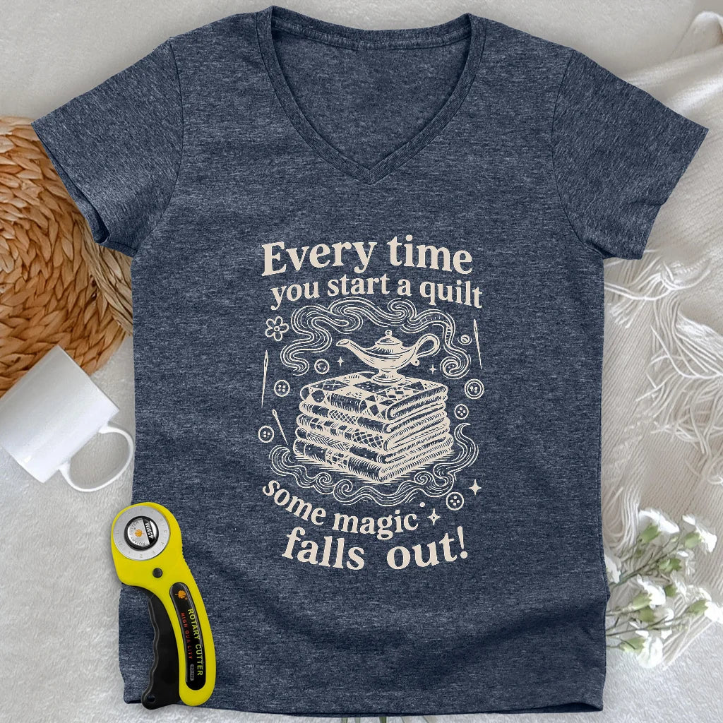 The Quilter’s Genie Lady V-neck