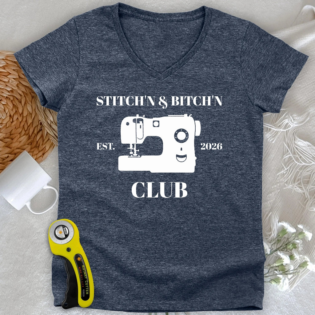 The Stitch’n & Bitch’n Club Lady V-neck