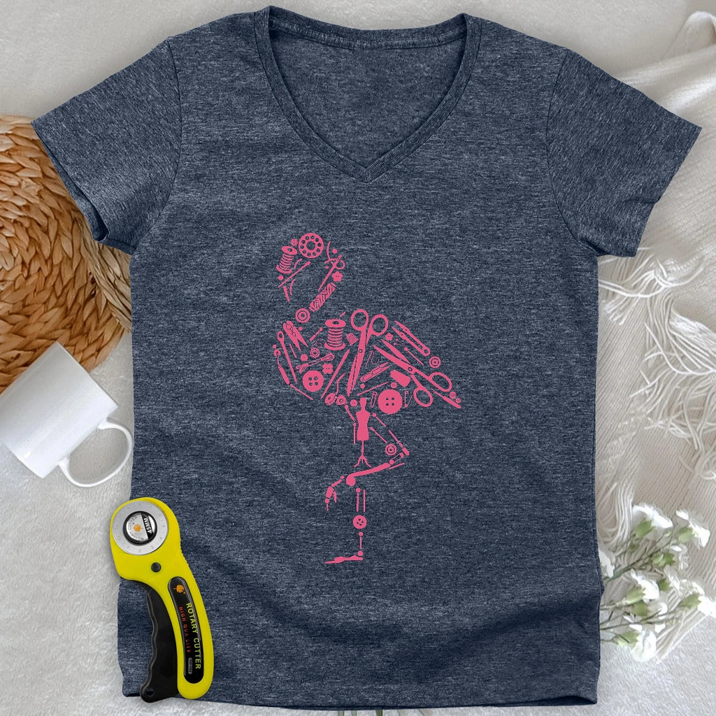 The Tailor's Flamingo Lady V-neck