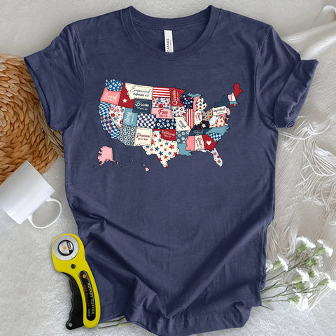 USA Quilt Map T-shirt