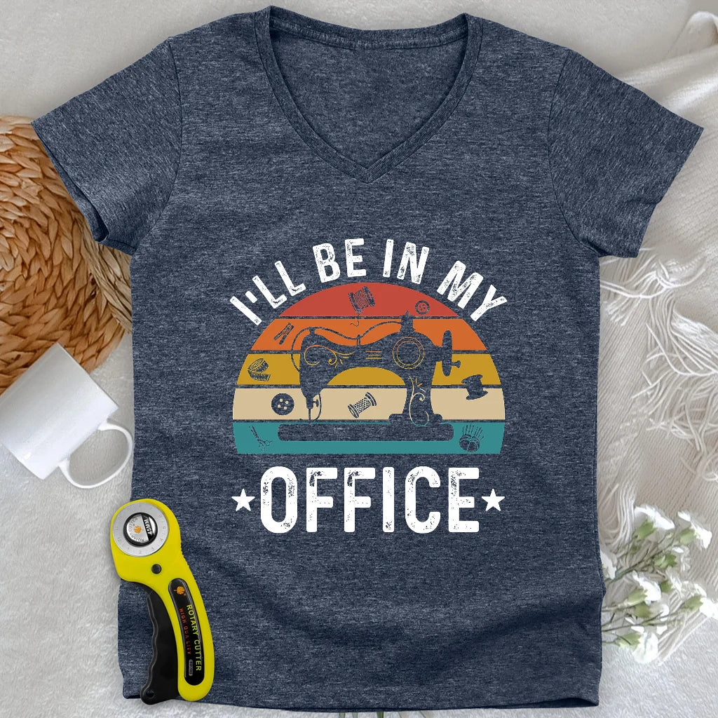 Vintage Office Lady V-neck