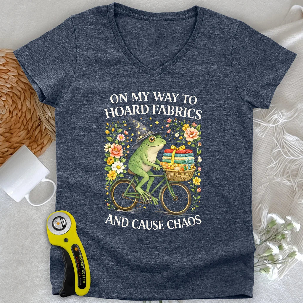 Way To Hoard Fabric Lady V-neck
