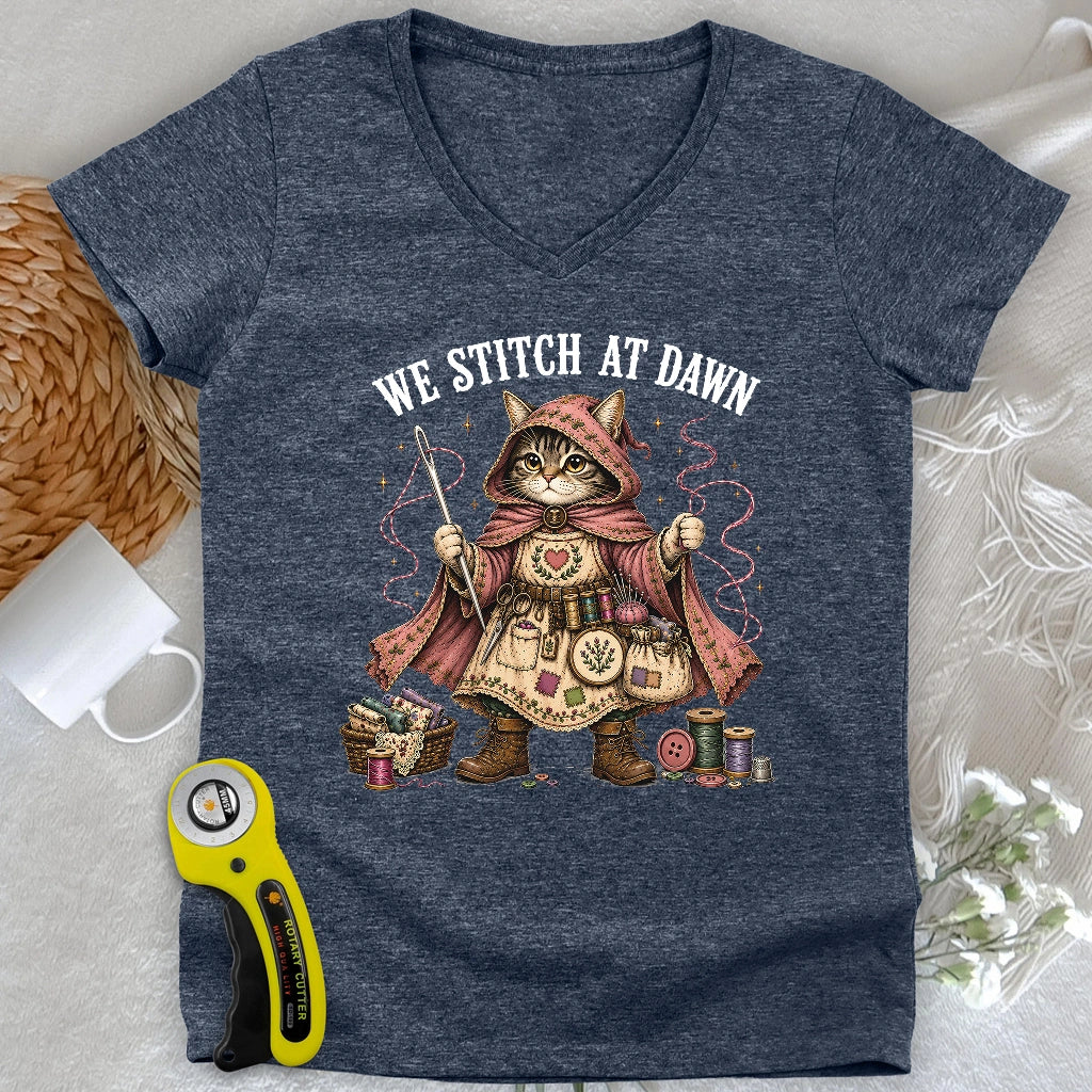We Stitch At Dawn Lady V-neck