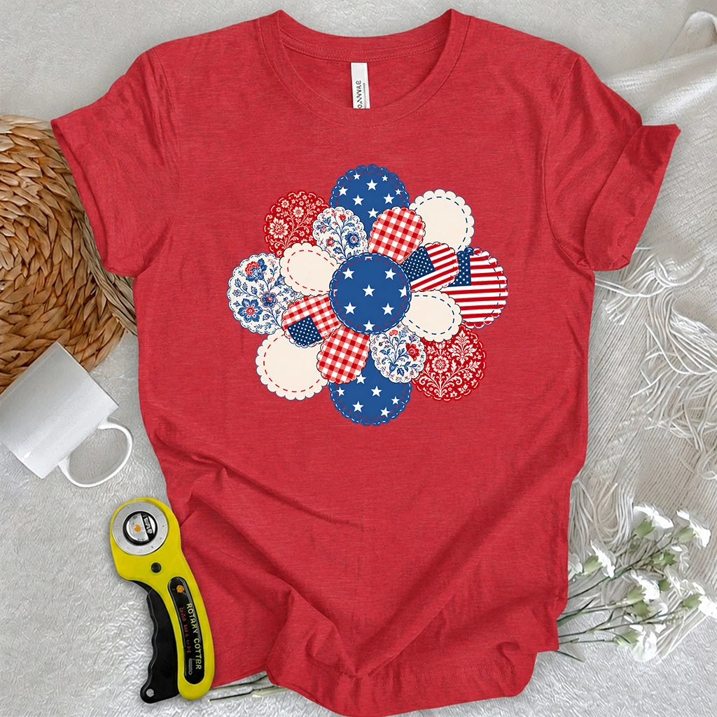 Patriotic Bloom Appliqué T-shirt