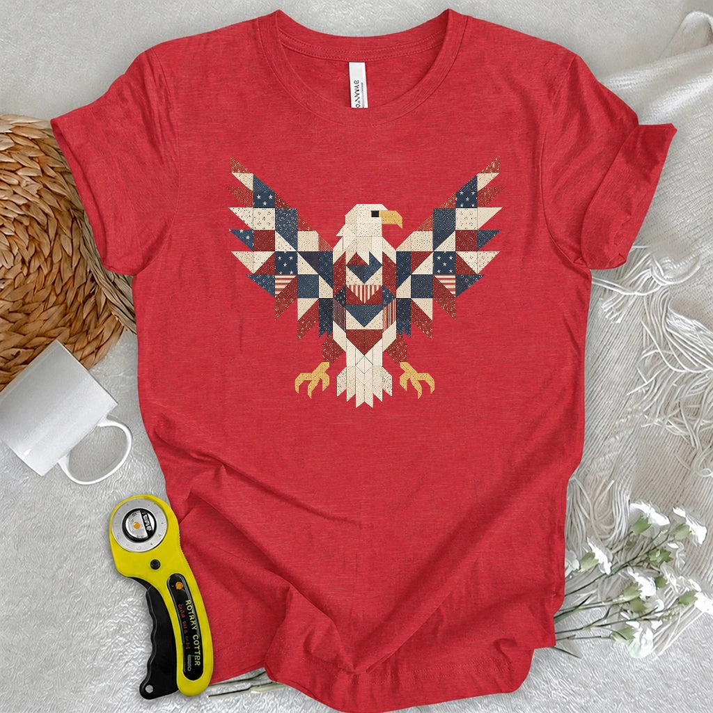 Patriotic Patchwork Eagle T-shirt