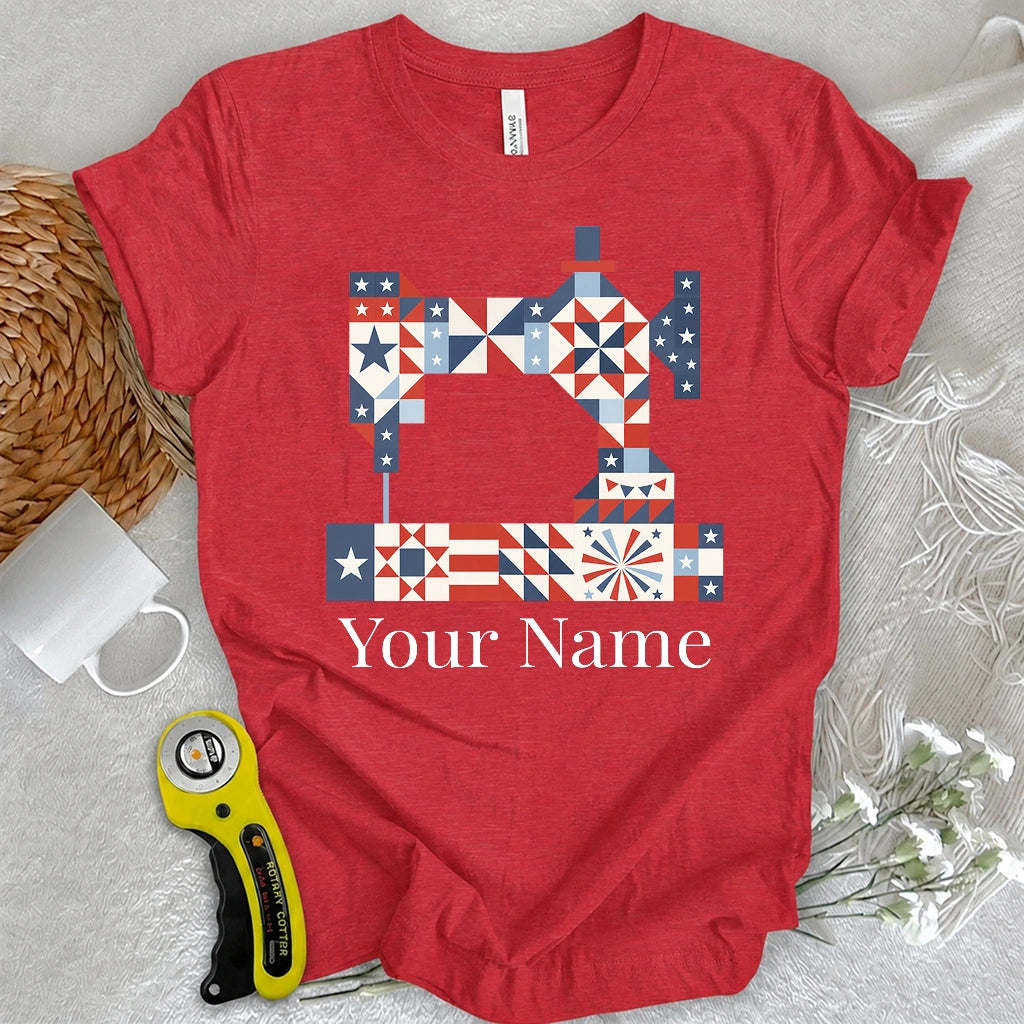 "Custom Name" Stars & Stitches Sewing T-shirt