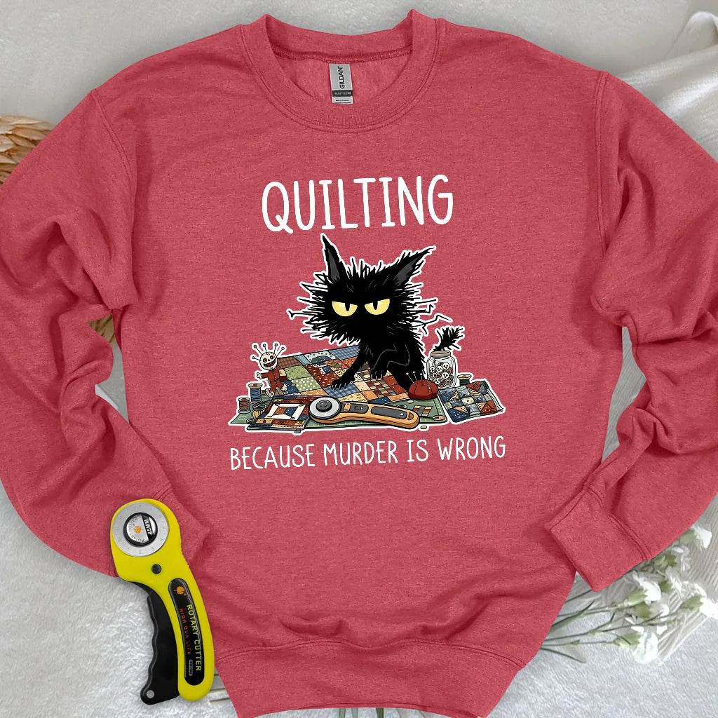 Mürrische Quilter-Katze Sweatshirt