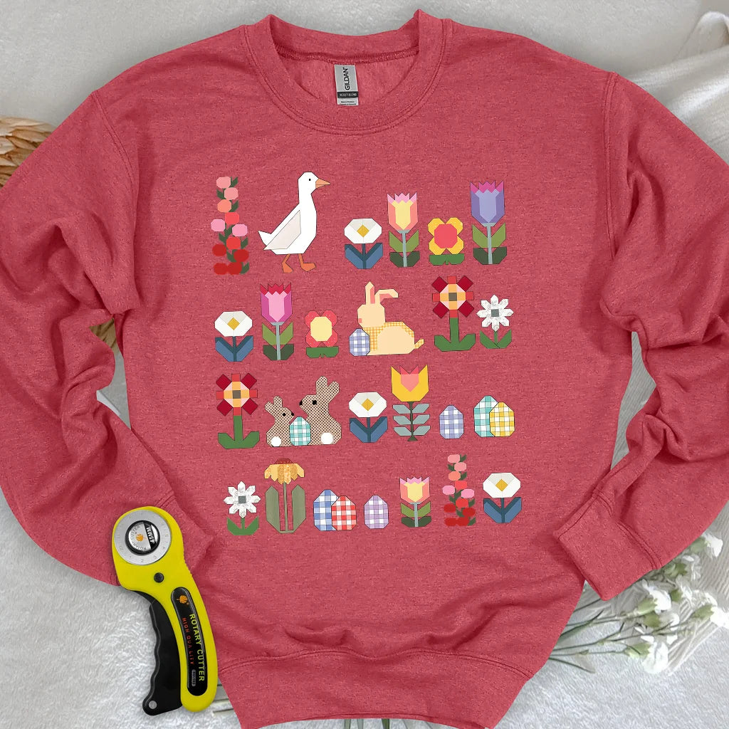 Sweat-shirt Blooms en patchwork