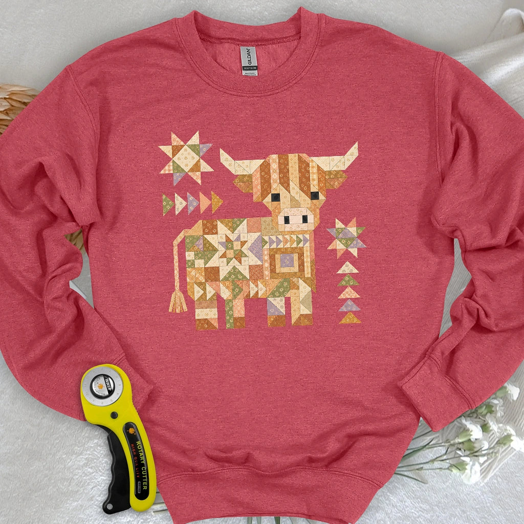 Patchwork Highland Cow Sweatshirt