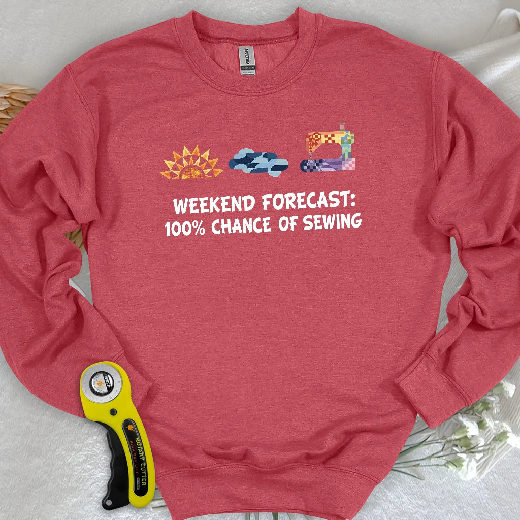 Sweat-shirt Prévisions de week-end pour quilteurs