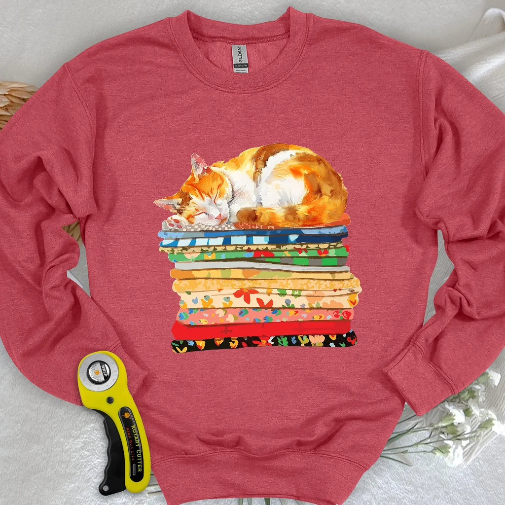 Sweat-shirt Chat et Tissu