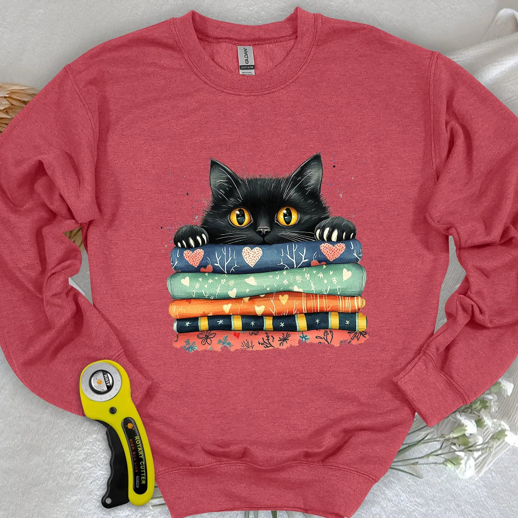 Katze auf dem Stoff-Sweatshirt
