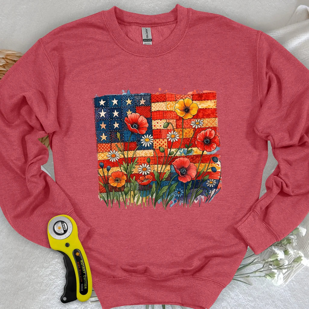 Sweat-shirt floral en patchwork