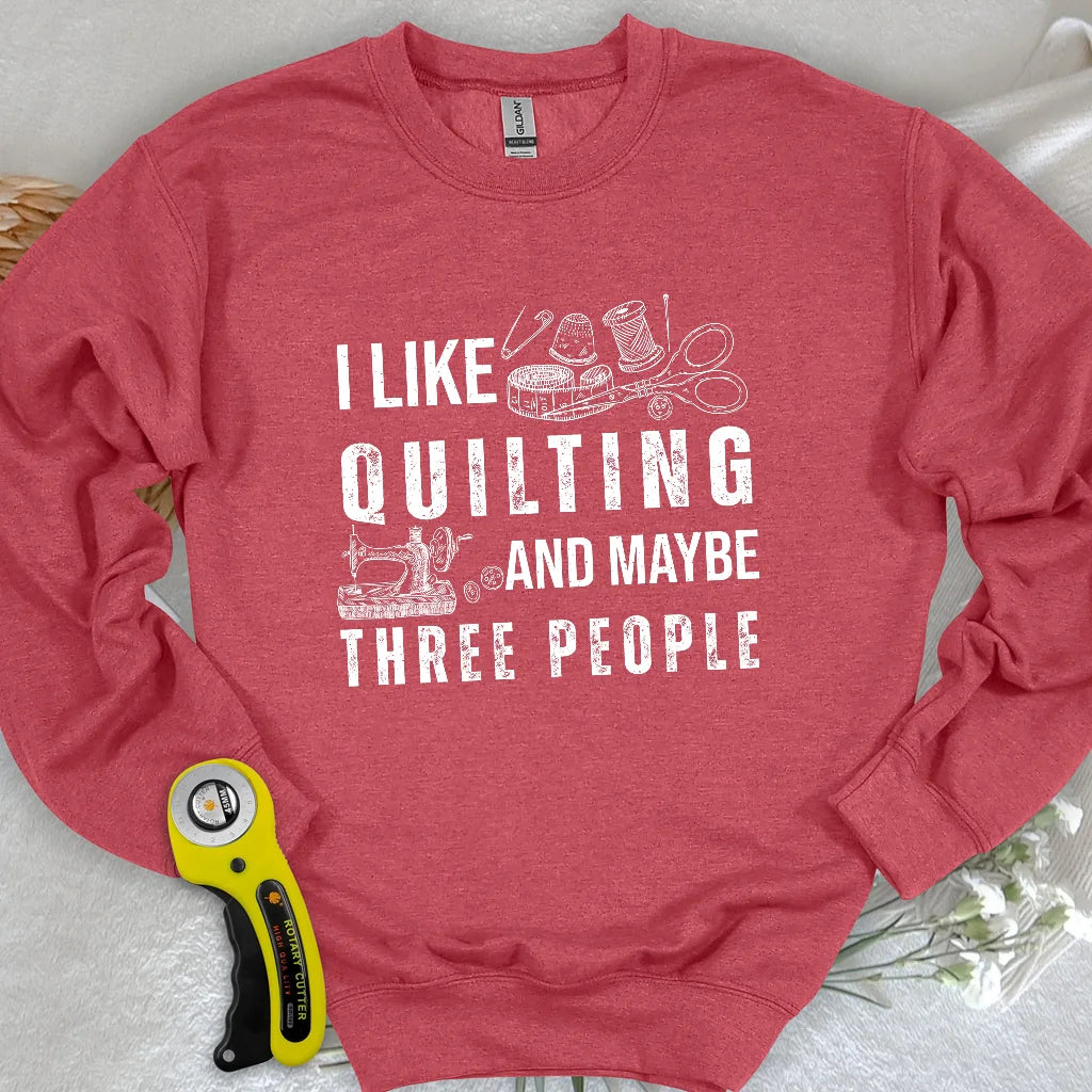 Sweat-shirt matelassé et 3 personnes