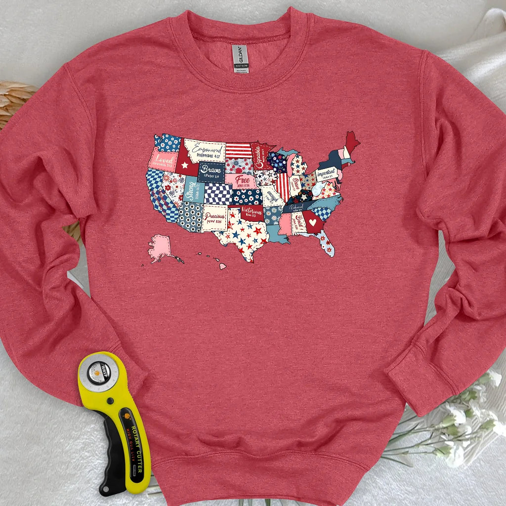 USA Quilt Map Sweatshirt