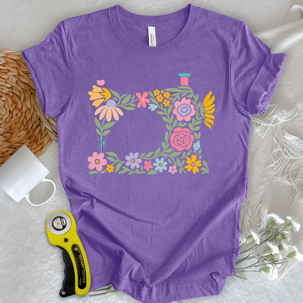 T-shirt Machine à fleurs abstraites