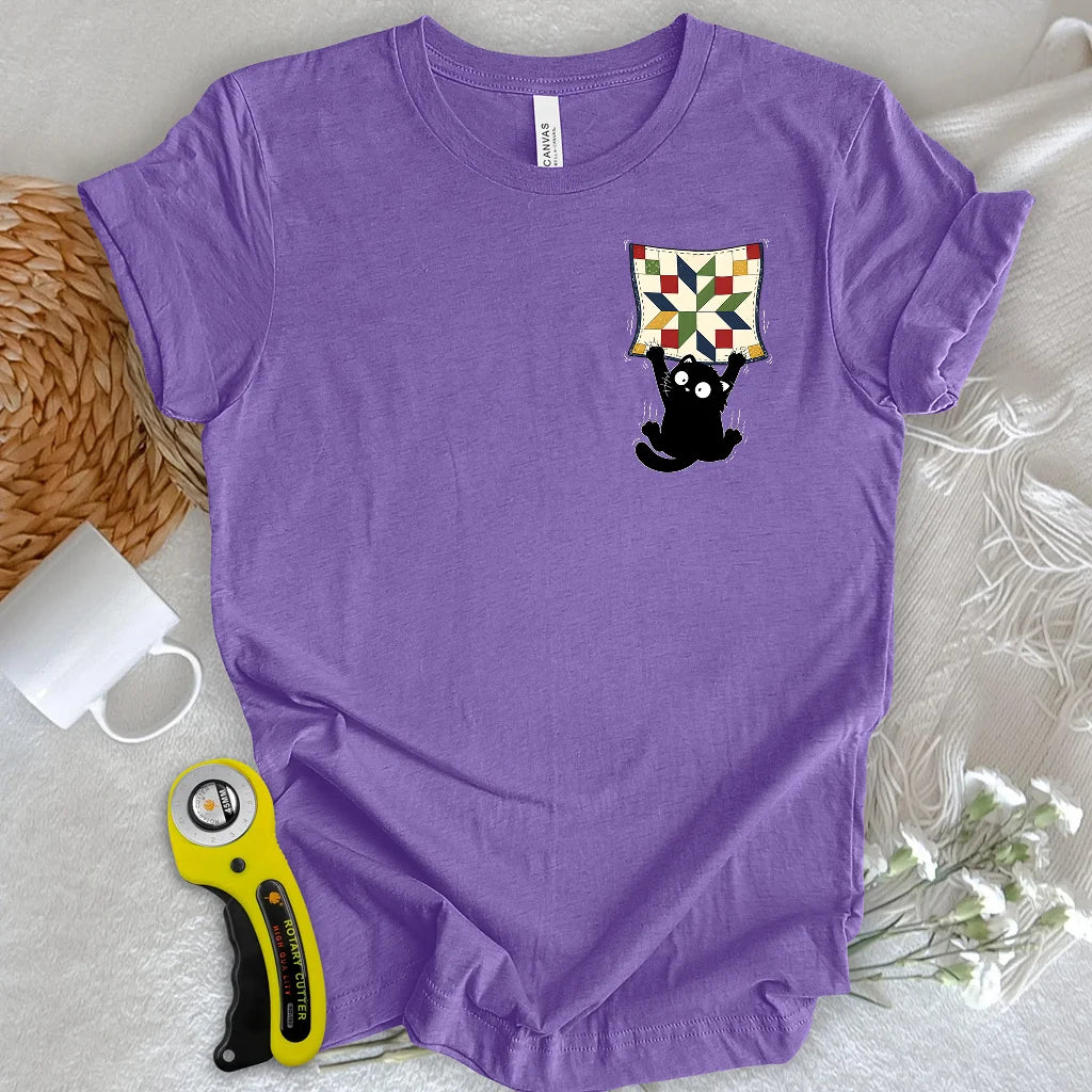 Clingy Quilt Cat Logo T-shirt