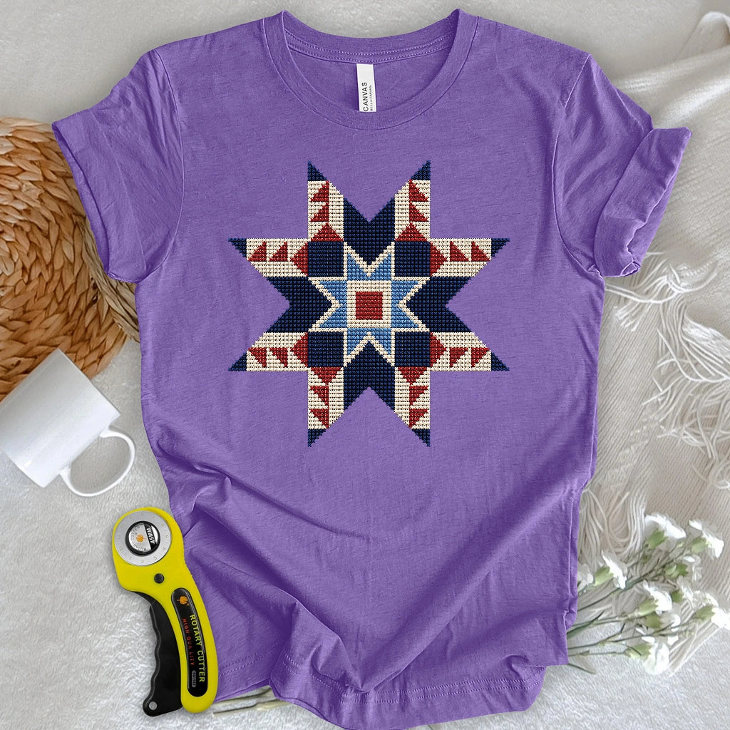 Cross-Stitched Quilt Star T-shirt