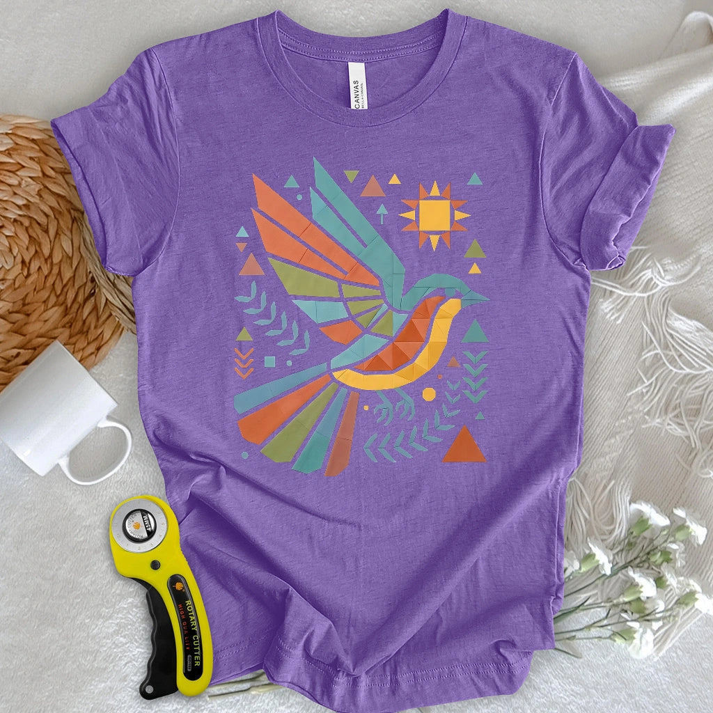 Patchwork Boho Bird T-shirt