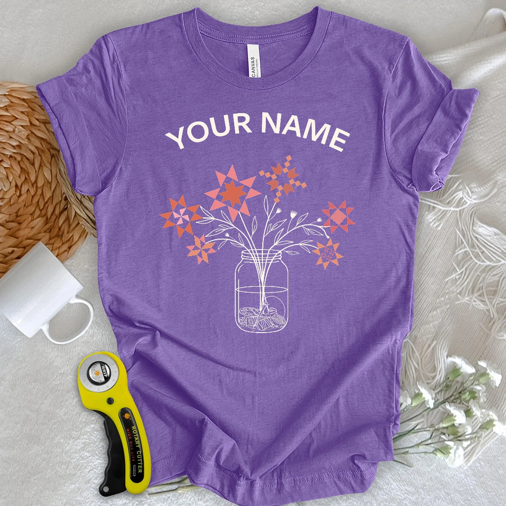 "Custom Name" Patchwork Posy Jar T-shirt