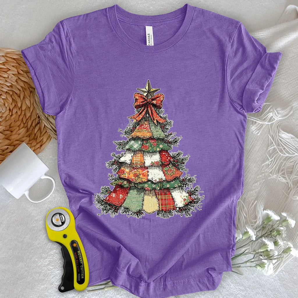 T-shirt arbre de Noël en patchwork