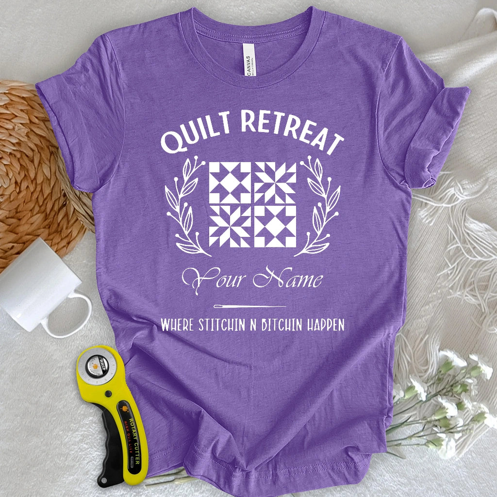 "Custom Name" Quilt Retreat T-shirt
