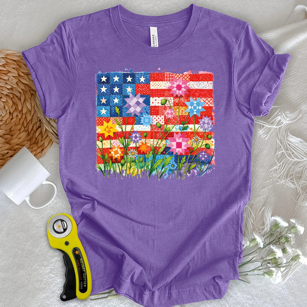 Quilted Stars & Blooms T-shirt