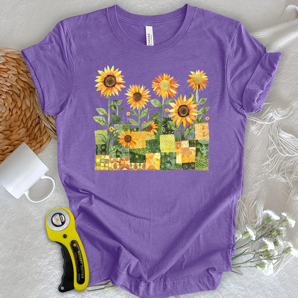 Quilted Sunflower Field T-shirt