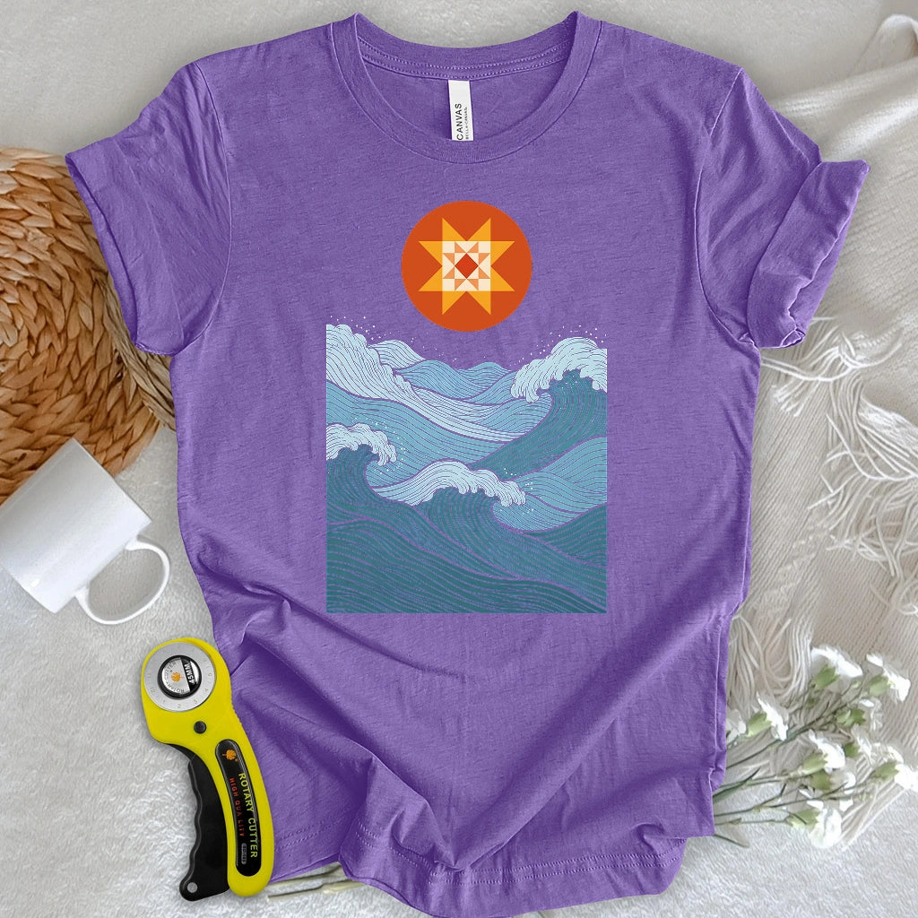 Quilted Sunset Ocean T-shirt
