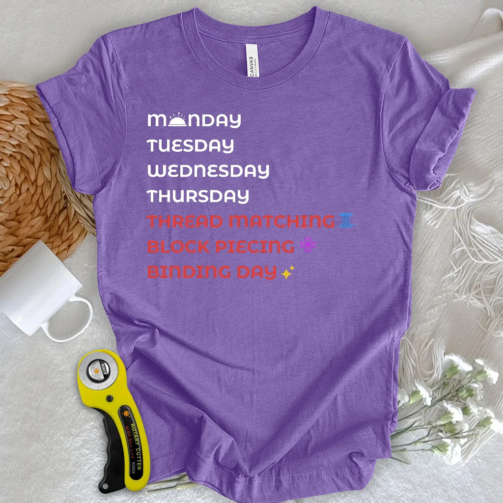 T-shirt compte à rebours du week-end des quilters