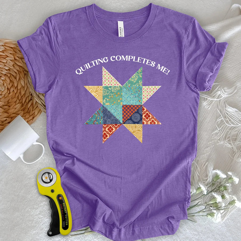 Quilting completes me! T-shirt