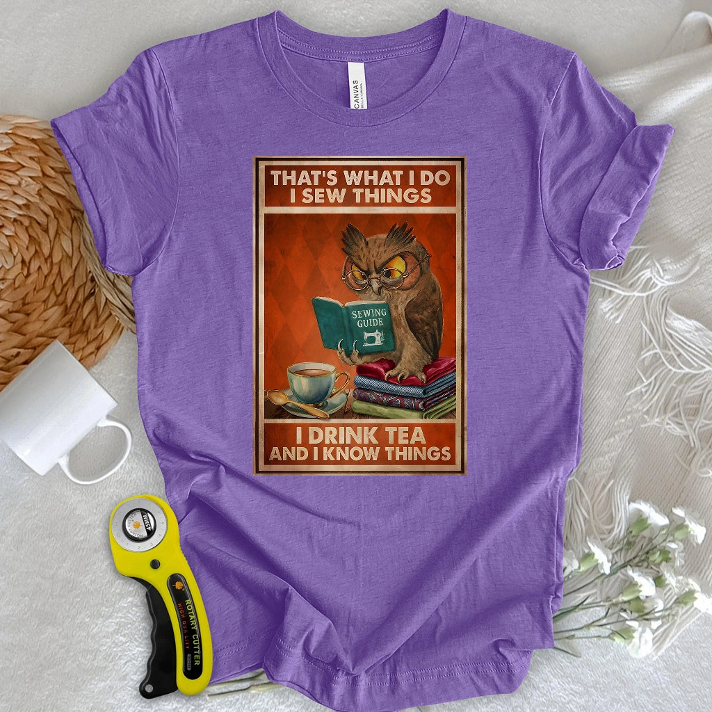 Sewing Owl Wisdom T-shirt
