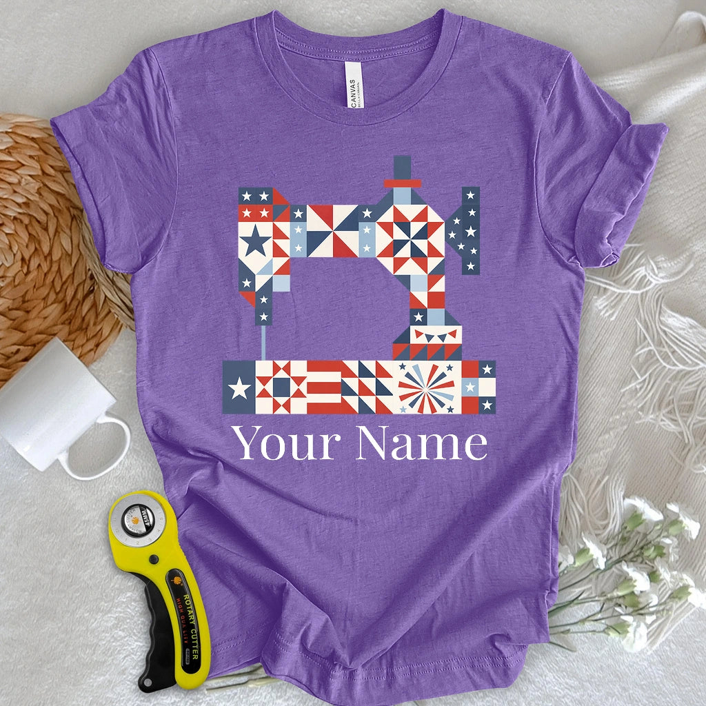 "Custom Name" Stars & Stitches Sewing T-shirt