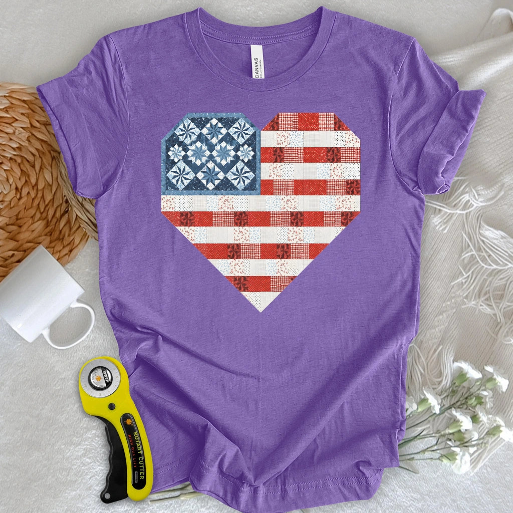 Stars & Stripes Patchwork Heart T-shirt