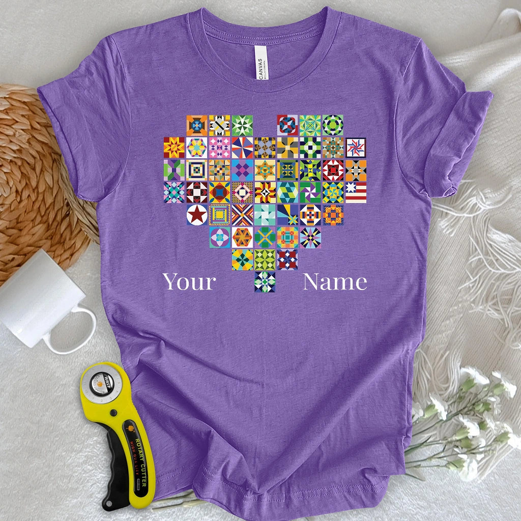 "Custom Name" States of quilt T-shirt