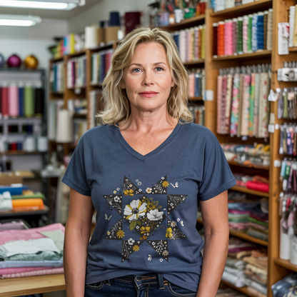 Nature Block Lady V-neck