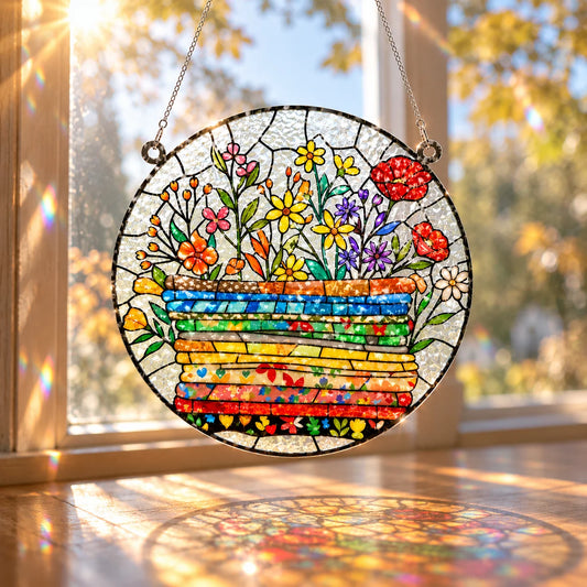 Floral Fabric Suncatcher