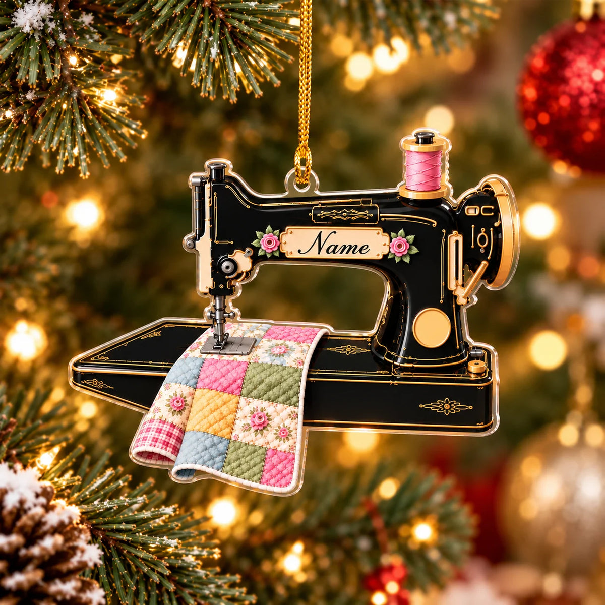 Personalized Featherweight Sewing Machine Ornament