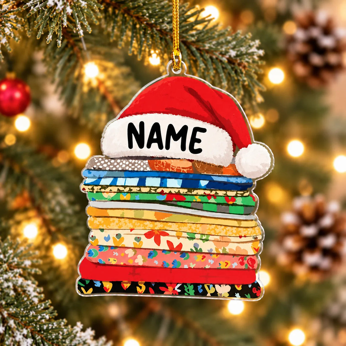 Personalized  Fabric Lover Ornament