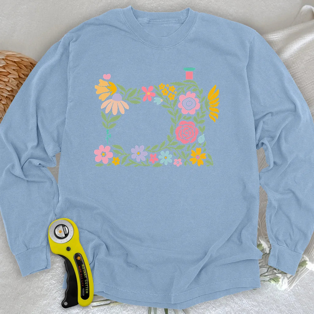 Abtract Flower Machine Long Sleeve T-shirt