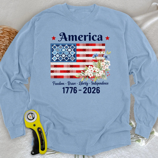 American Patchwork Bloom Long Sleeve T-shirt